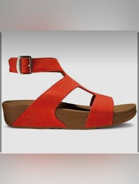FitFlop Womens's Arena Gladiator  Rust Orange Platform Shoe Sz 5/5.5 US